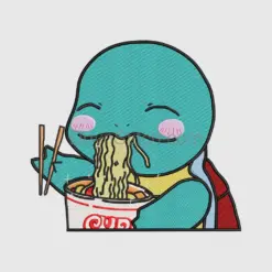 Cute Turtle Eating Noodles Patch