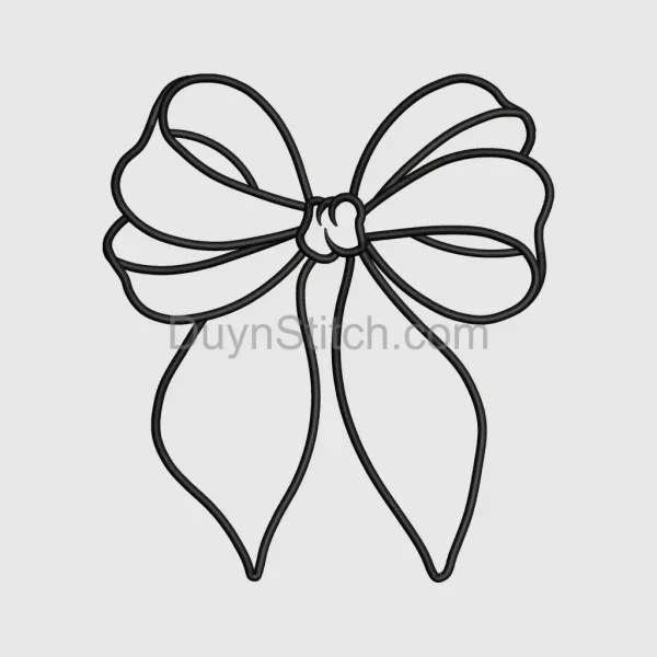 Elegant Monochromatic Bow Embroidery