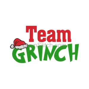 Team Grinch Embroidery Design