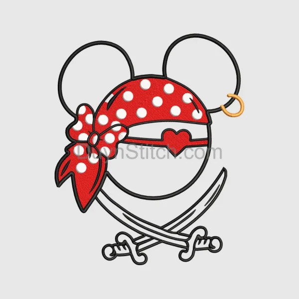 Minnie Mouse Pirate Embroidery