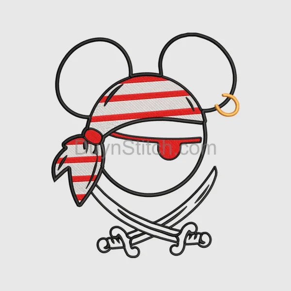 Mickey Pirate Embroidery
