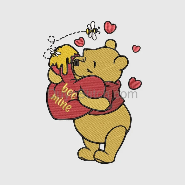Winnie the Pooh Love Embroidery