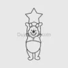 Winnie the Pooh Line Art with Star