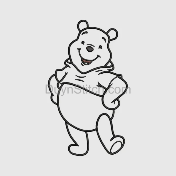 Playful Bear Character Embroidery