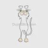 Whimsical Cat  Embroidery