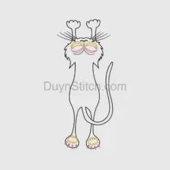 Whimsical Cat  Embroidery