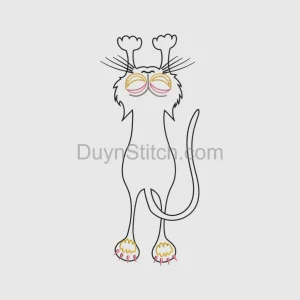 Whimsical Cat  Embroidery