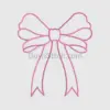 Pink Embroidered Bow Embroidery