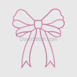Pink Embroidered Bow Embroidery