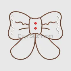Gingerbread Themed Bow Embroidery