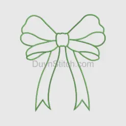 Green Decorative Bow Outline