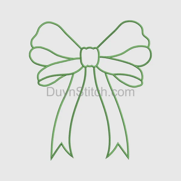 Green Decorative Bow Outline