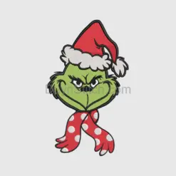 Grinch in Santa Hat and Scarf