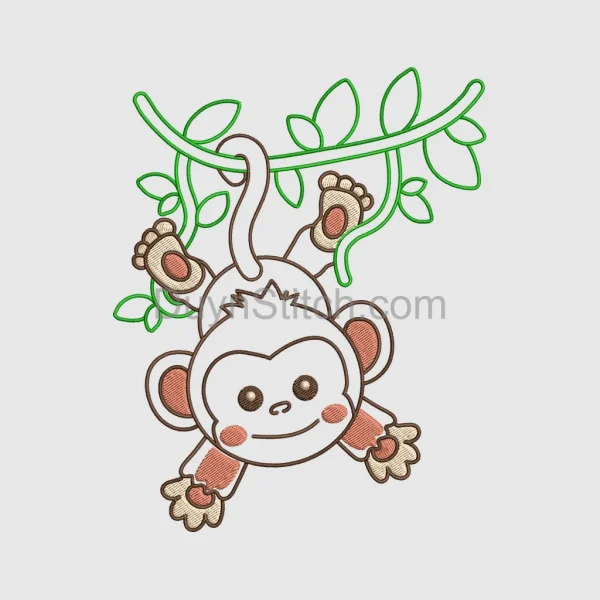 Cute Embroidered Monkey Embroidery