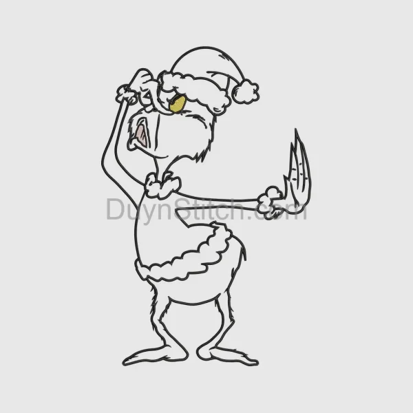 Grinch in Santa Outfit Artwork