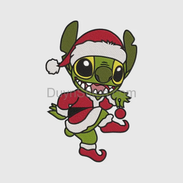 Stitch in Santa Outfit Embroidery