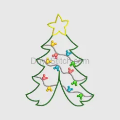 Embroidered Christmas Tree Embroidery