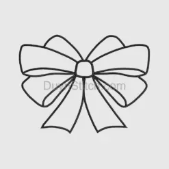 Elegant Black Embroidered Bow Embroidery