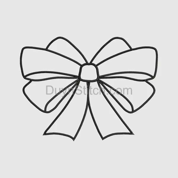 Elegant Black Embroidered Bow Embroidery