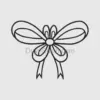Embroidered Black Decorative Bow