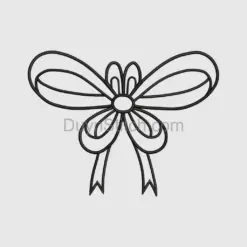 Embroidered Black Decorative Bow