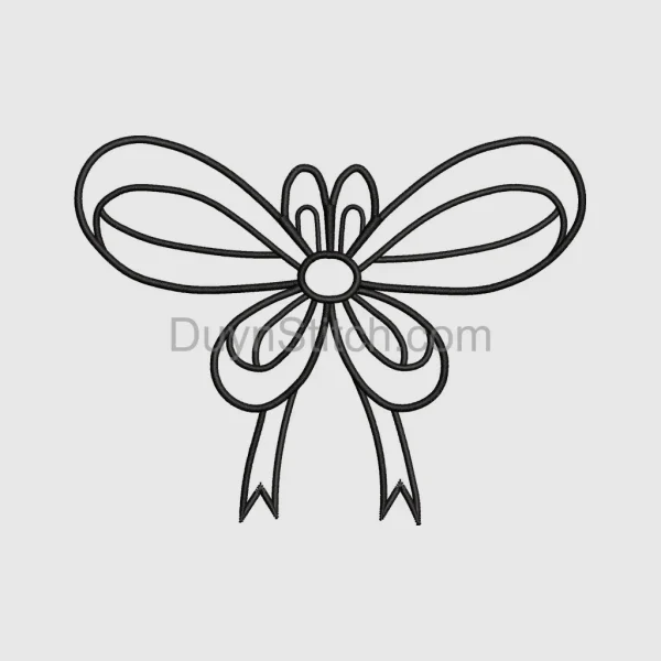 Embroidered Black Decorative Bow