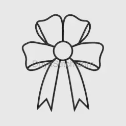 Minimalist Wireframe Bow Embroidery
