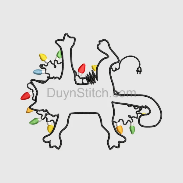 Cat with Christmas Lights