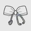 Elegant Stethoscope Bow Embroidery