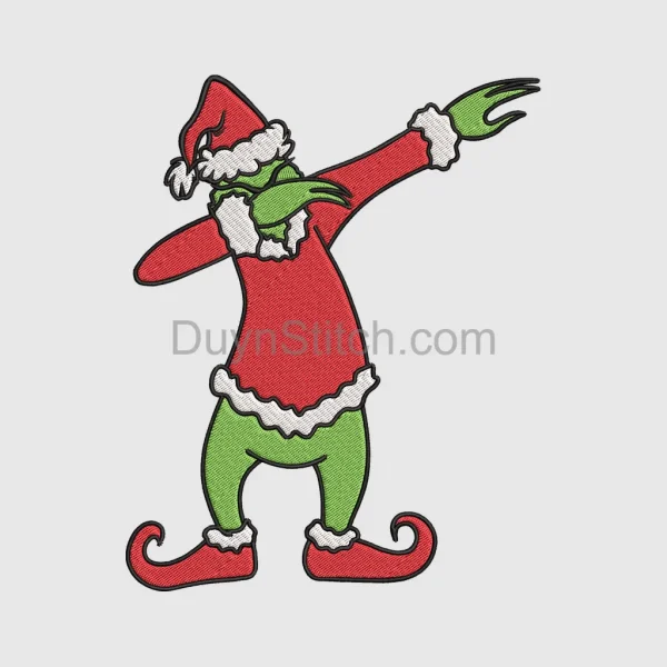 Grinch Christmas Dab Embroidery