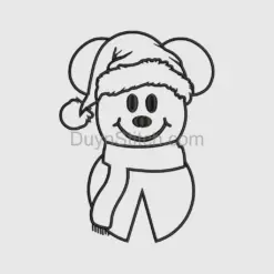 Embroidered Snowman with Santa Hat