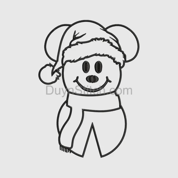 Embroidered Snowman with Santa Hat
