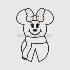 Embroidered Character with Polka Dot Bow