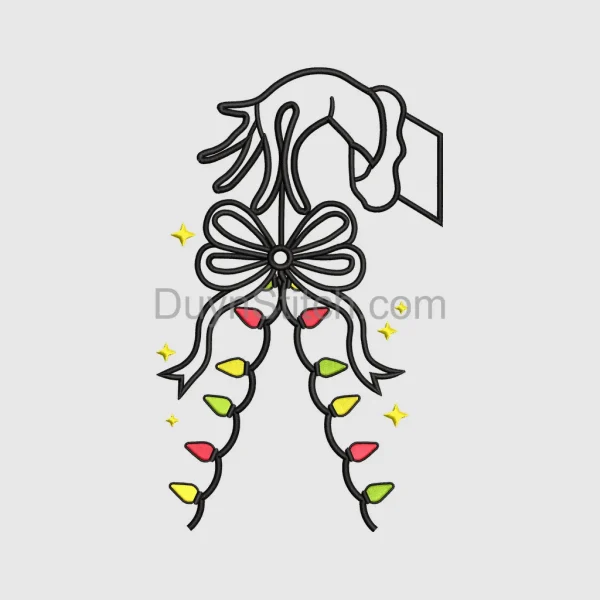 Festive Christmas Lights and Bow