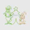Grinch and Max Christmas Neon Embroidery