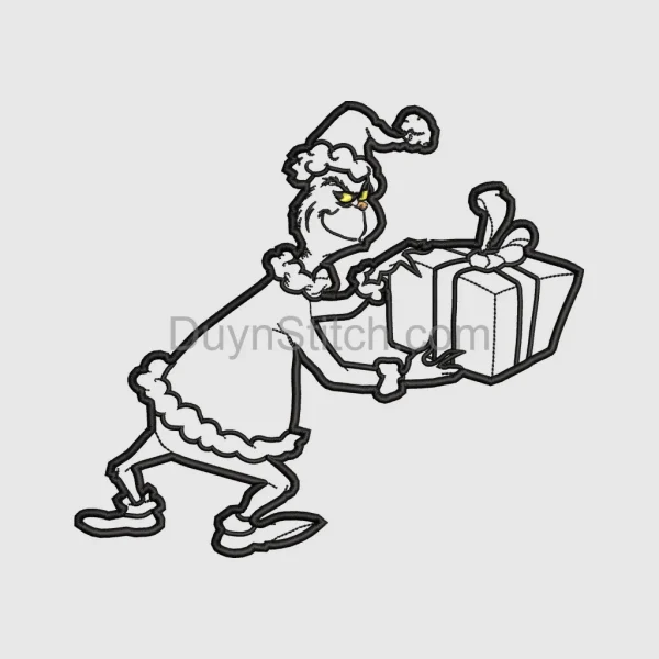 Grinch Holding Christmas Gift