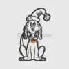 Holiday Dog Cartoon with Santa Hat