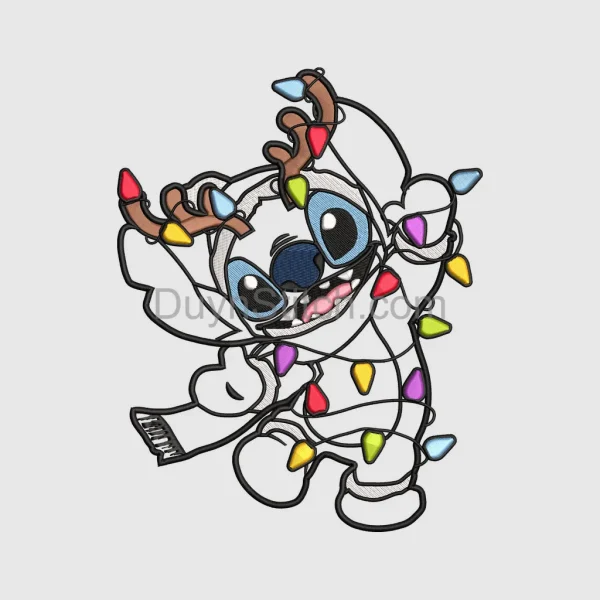 Stitch Christmas Lights Embroidery