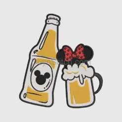 Cartoon-Inspired Beer Embroidery