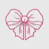 Stylized Pink Embroidered Bow Embroidery