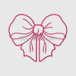 Stylized Pink Embroidered Bow Embroidery