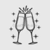 Champagne Toast Celebration Embroidery