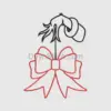 Neon Red Bow with Cowboy Hat
