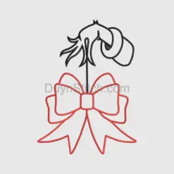 Neon Red Bow with Cowboy Hat