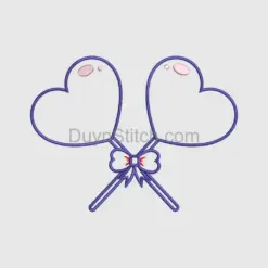 Heart-shaped Balloon Embroidery