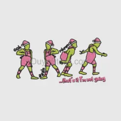 Grinch Style Embroidered Christmas Embroidery