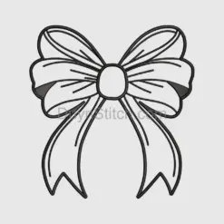 Elegant Black Bow Embroidery