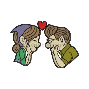 Endearing Couple Embroidery Design