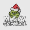 Merry Grinchmas Embroidery with Santa Hat