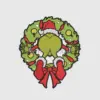 Funny Grinch in Wreath Embroidery